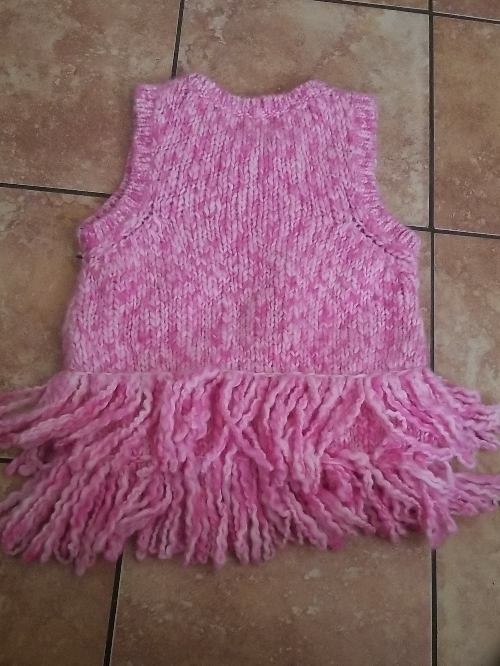 Pilcro Pink Knit Fringe Vest for Kids